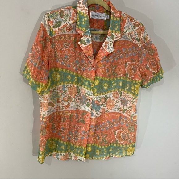 Vintage Vacay Co Ord Set Cotton Gauze Career Pantsuit Summer Matching Set USA 🇺🇸 - Picture 5 of 17